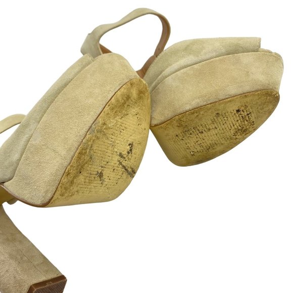 Steve Madden Jillyy Platform Sandals Size 9 Blush Suede Peep Toe Chunky Heel 90s - Picture 7 of 11